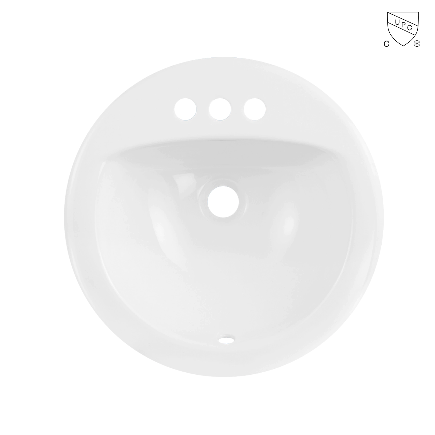 lavatory ceramic white 19'' drop in bathroom sinks with overflow MU-3219D